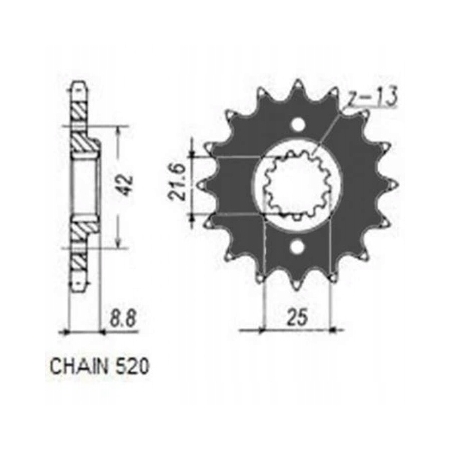 Sunstar zębatka zdawcza przednia SUNF341-16 520