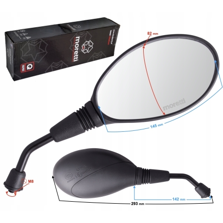 Moretti Parts Lusterka uniwersalne LUSSKOR1LR08MRT140 M8 L+P Komplet