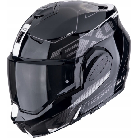 Kask szczękowy Scorpion EXO-TECH EVO Traveller Czarno Biały rozmiar M